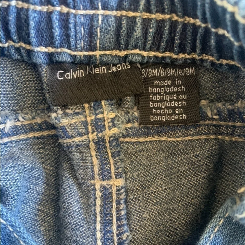 Calvin Klein Jeans Tan Checkered Button Down with Blue Denim Jeans